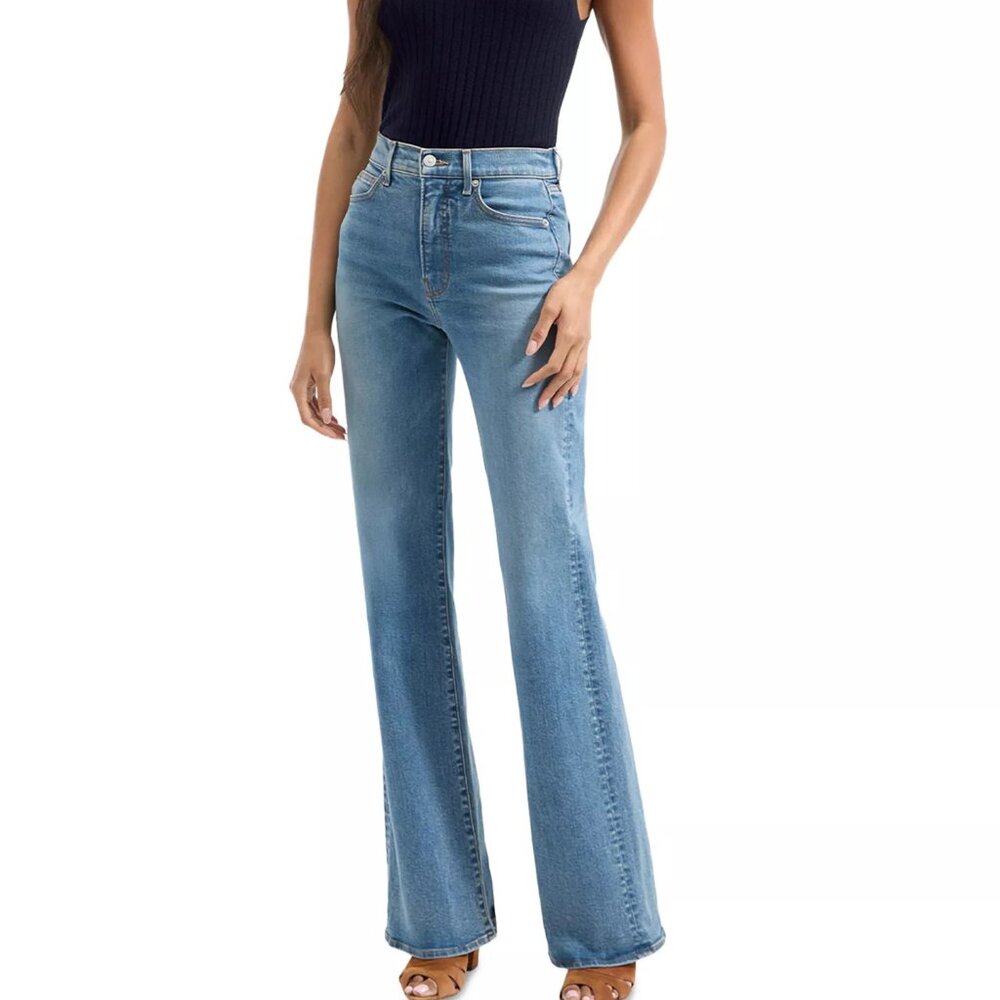 Veronica Beard Crosbie High Rise Wide Leg Jeans in Ripple Haze